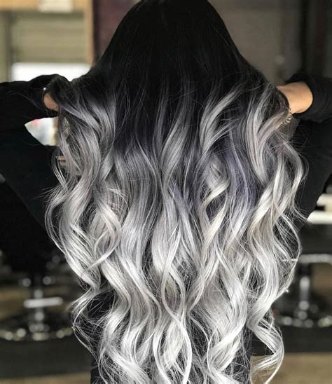 black ombre silver hair